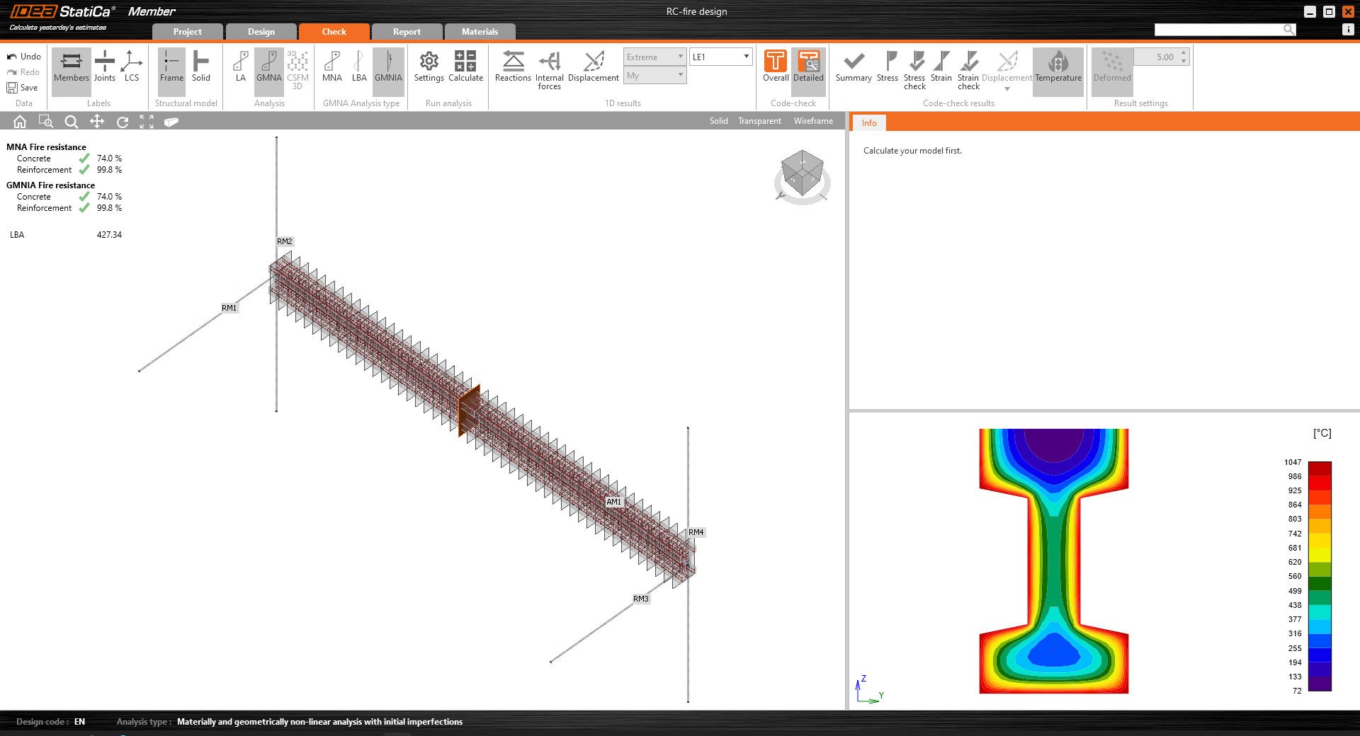 Thermal analysis of concrete structures IDEA StatiCa